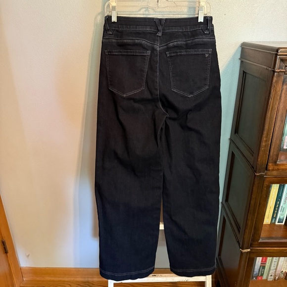 Wit & Wisdom Women's Dark Wide Leg Jeans Size 8 Petite Stretch High Waisted - Picture 4 of 13
